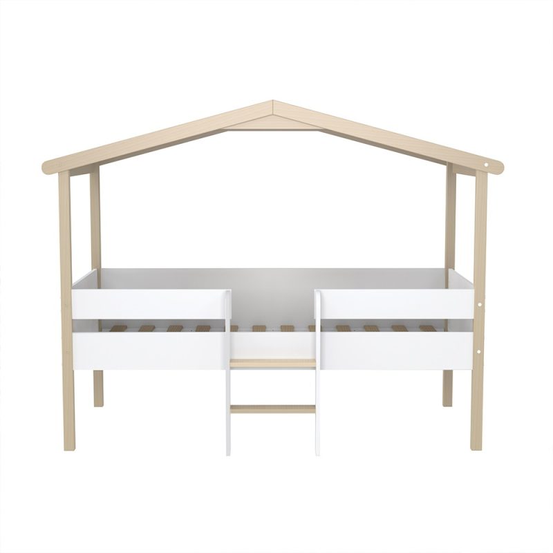 lit cabane enfant mi-hauteur 90x190